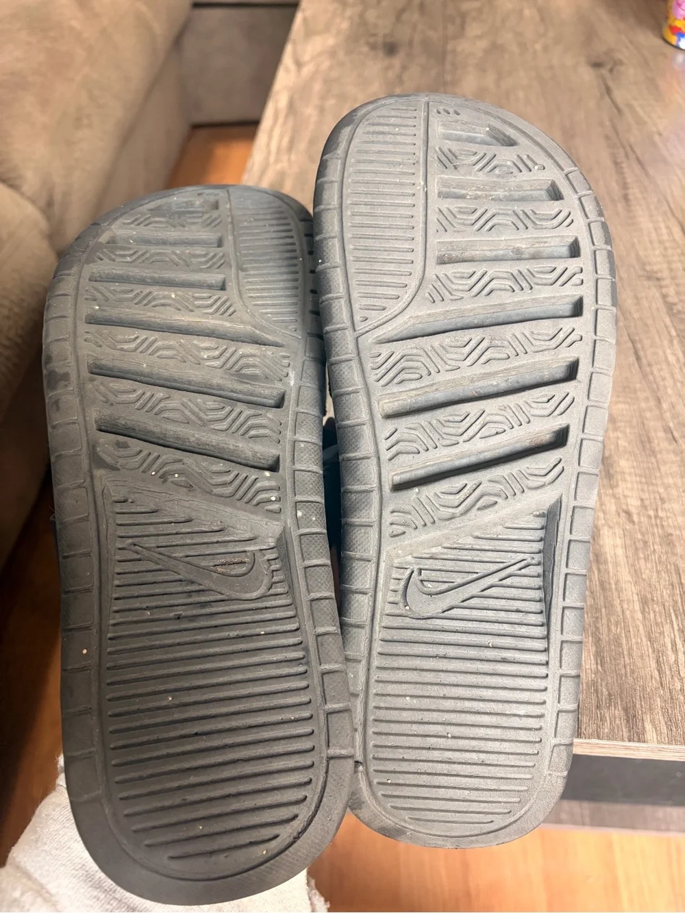 Nike Black Double-Strap Slide Sandals with White Logos 🖤